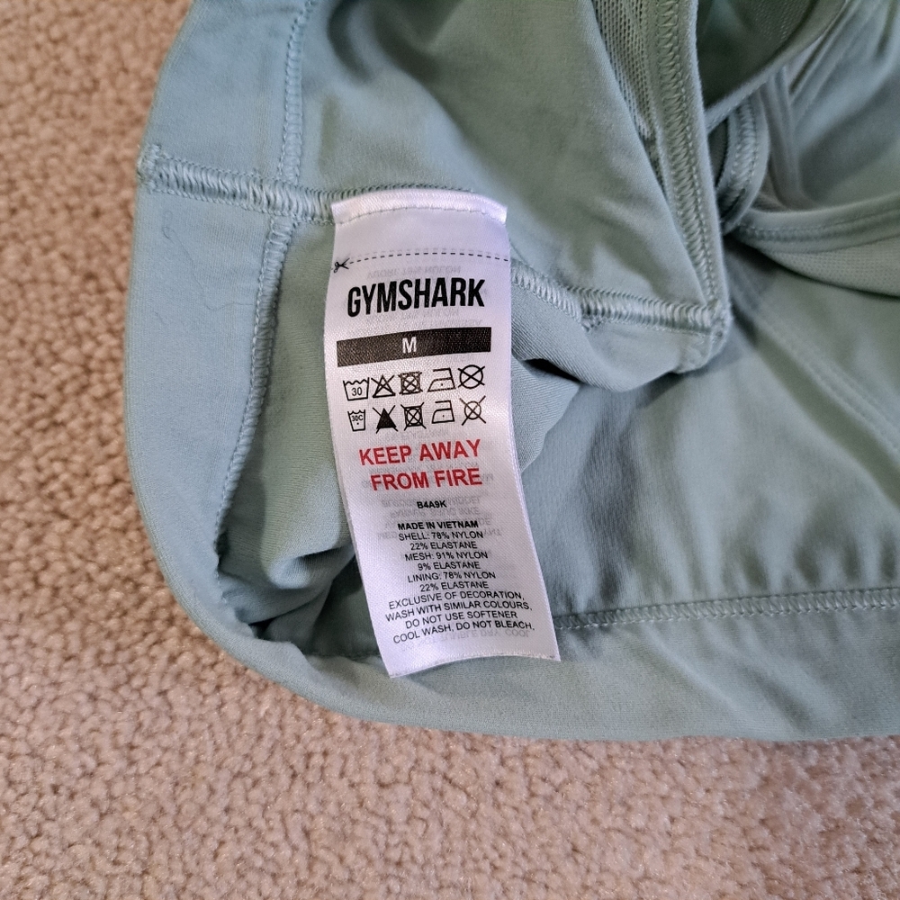Gymshark Crossover Sports Bra Green Women's Size Medium Sporty Activewear Mesh - Picture 7 of 13